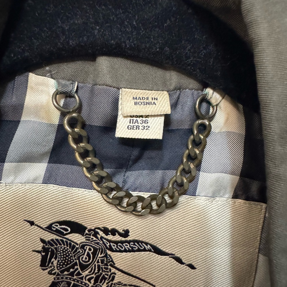 Burberry Green and leather sleeve with black and white classic pattern inside - Picture 3 of 7